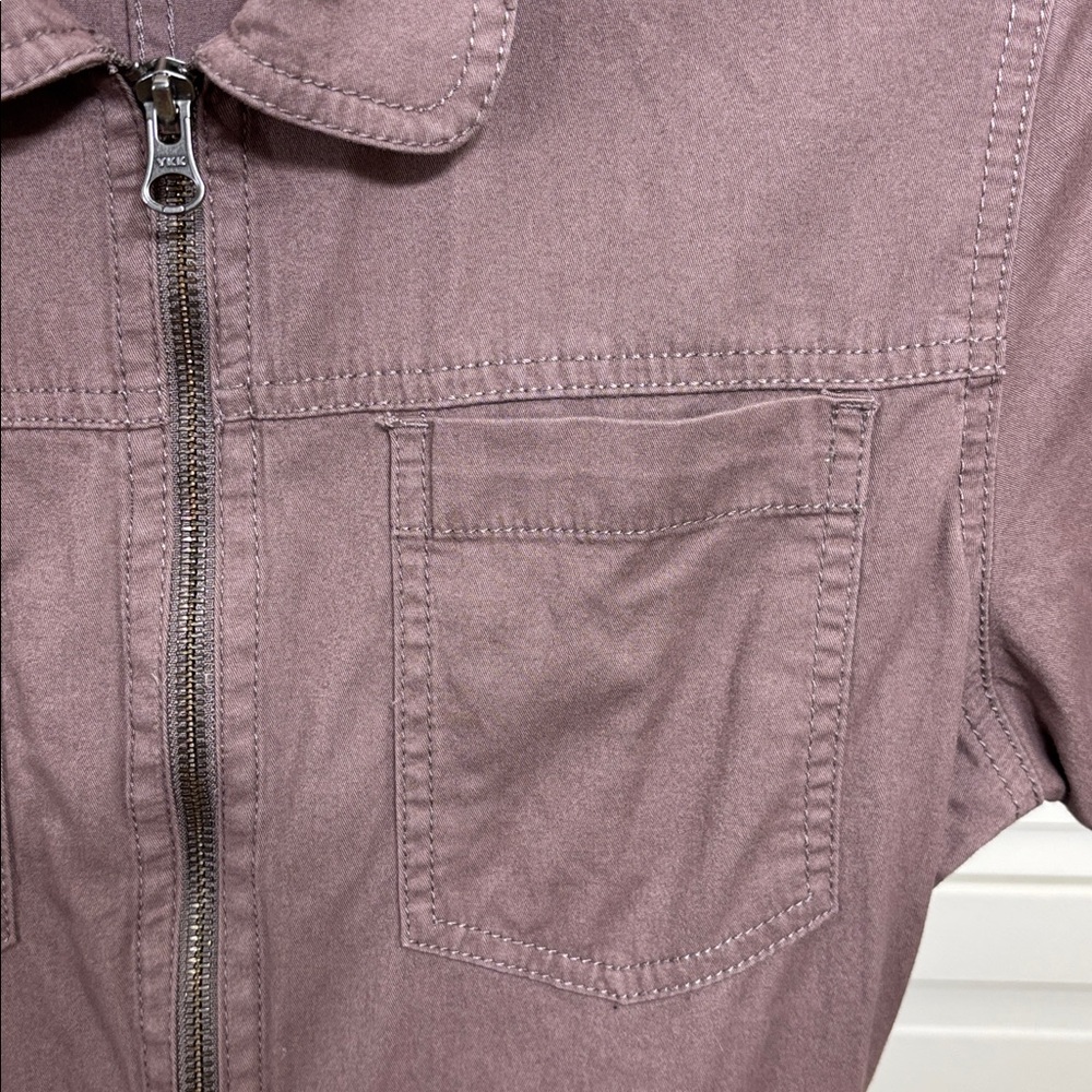 Pact Mocha Brown Boulevard Brushed Twill Zip Front Jumpsuit Medium - Picture 9 of 15